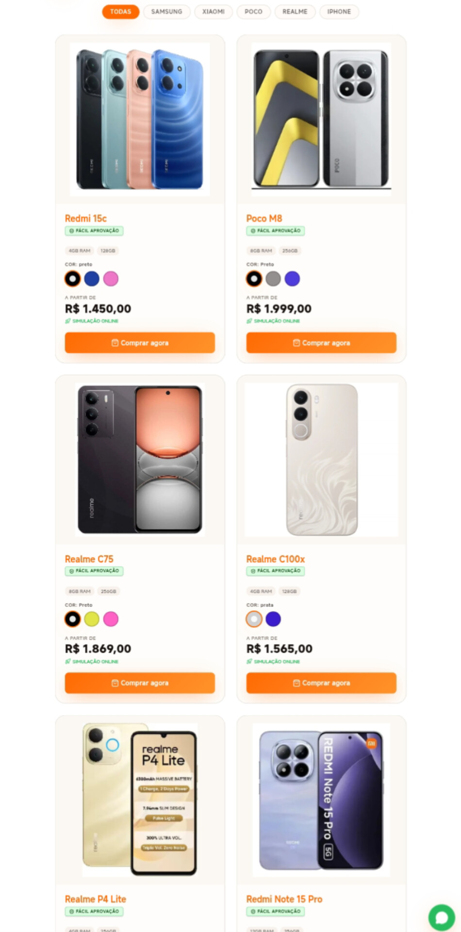Catálogo Phone Pro — modo convencional